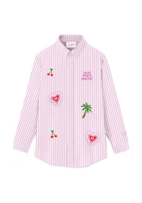 Camicia con applicazione SAINT BARTH | BRIG003 MINI BRIGITTE04186H POPELINE STRIPES V 21